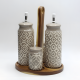Porcelain Salt Shakers & Oil Dispensers Set 4 Pcs With Stand